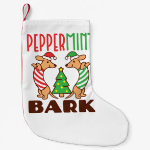 Calcetín Navideño Pequeño Dachshund Doxie, Navidades de Peppermint Bark Cute
