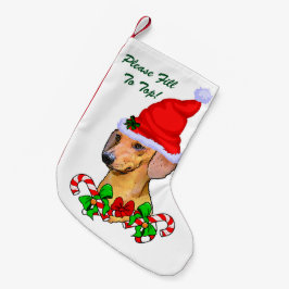 Calcetín Navideño Pequeño Dachshund Merry Christmas