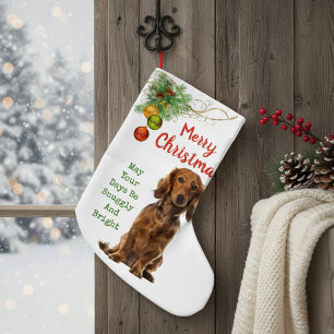 Calcetín Navideño Pequeño Dachshund Merry Christmas Stocking