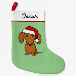 Calcetín Navideño Pequeño Dachshund Santa Cute Wiener Dog