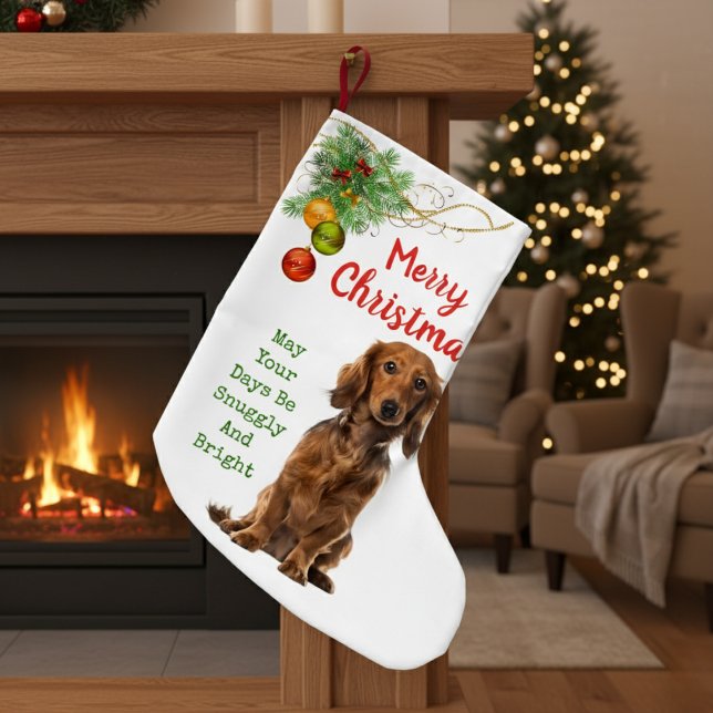 Calcetín Navideño Pequeño Dachshund, un amor muy arraigado (Dachshund Christmas Stocking)