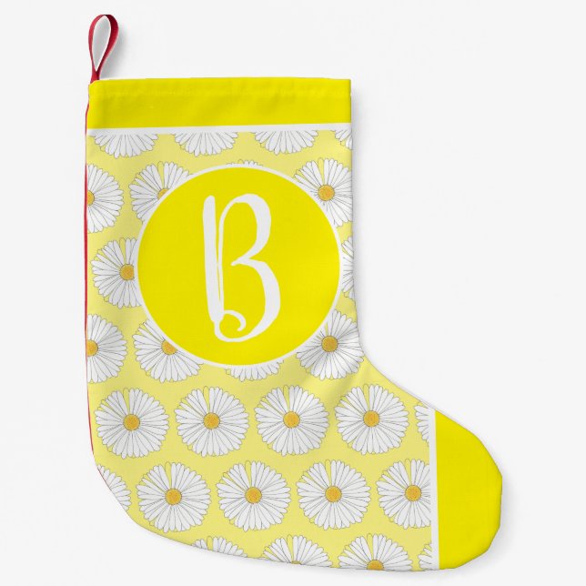 Calcetín Navideño Pequeño Daisy Flower Garden Fiesta Daisises de impresión f (Anverso)