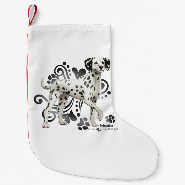 Calcetín Navideño Pequeño Dalmatiano (Anverso)