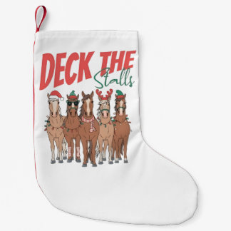 Calcetín Navideño Pequeño Decora los Pasillos Amantes Divertidos de Caballos