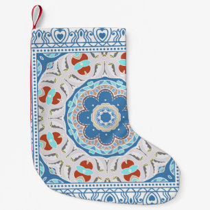 Calcetín Navideño Pequeño Decorative colorful ornament on white background,