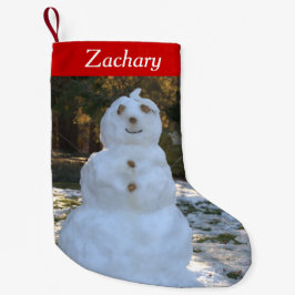 Calcetín Navideño Pequeño Dejáis le nevar medias personalizadas del muñeco