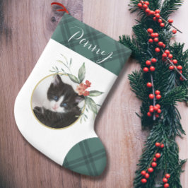 Calcetín Navideño Pequeño Delicados Navidades de acuarela floral