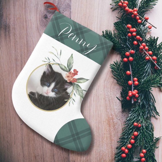 Calcetín Navideño Pequeño Delicados Navidades de acuarela floral (Subido por el creador)