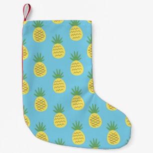 Calcetín Navideño Pequeño Delight de piña: Impresión de frutas tropicales