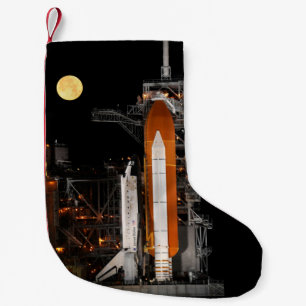 Calcetín Navideño Pequeño Descubrimiento del transbordador espacial y la lun