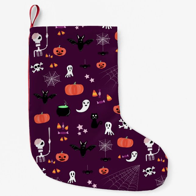 Calcetín Navideño Pequeño Día de las Brujas (Anverso)