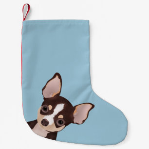 Calcetín Navideño Pequeño Dibujo animado de la chihuahua