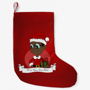 Calcetín Navideño Pequeño Dibujo animado del muchacho del navidad