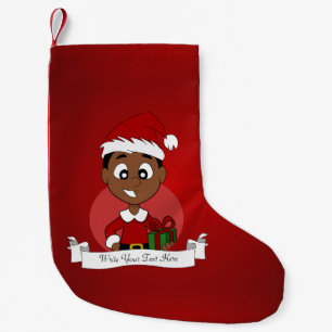 Calcetín Navideño Pequeño Dibujo animado del muchacho del navidad