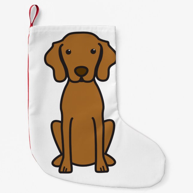 Calcetín Navideño Pequeño Dibujo animado del perro de Vizsla (Anverso)