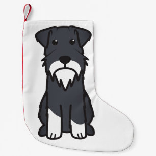 Calcetín Navideño Pequeño Dibujo animado del perro del Schnauzer miniatura