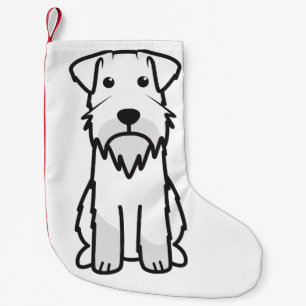 Calcetín Navideño Pequeño Dibujo animado del perro del Schnauzer miniatura
