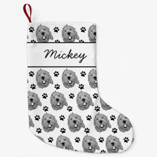 Calcetín Navideño Pequeño Dibujo personalizado del perro personalizado Golde