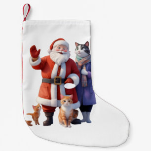 Calcetín Navideño Pequeño Diciendo adiós en la nieve