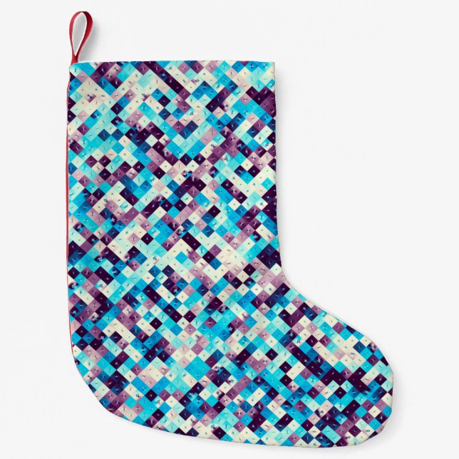 Calcetín Navideño Pequeño Digital art abstract pattern. Abstract geometric i (Anverso)
