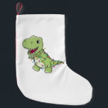 Calcetín Navideño Pequeño Dinosaur Christmas Snow Winter T-Rex Dino Adult Cl<br><div class="desc">The T-Rex for Christmas with fairy lights. Funny animals with gifts and snow for the holidays. Also funny for Christmas in July. Dinos are cute animals and perfect for Christmas.</div>