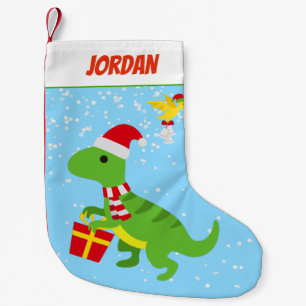 Calcetín Navideño Pequeño Dinosaurios de Navidad para Niños