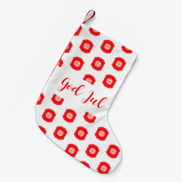 Calcetín Navideño Pequeño Dios Jul Rojo Blanco Feliz Navidad Patrón