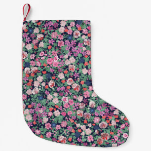 Calcetín Navideño Pequeño Diseño de flores de primavera. Patrón floral sin f