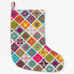 CALCETÍN NAVIDEÑO PEQUEÑO DISEÑO DE MANDALA