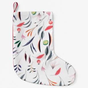 Calcetín Navideño Pequeño Diseño de manteles de color de agua
