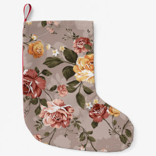 Calcetín Navideño Pequeño diseño de patrones de flores ilustraciones textile