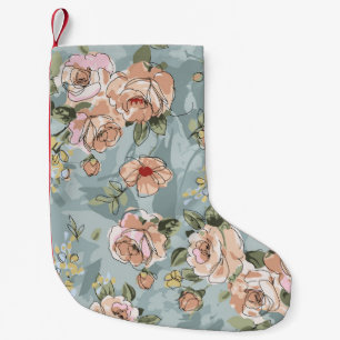Calcetín Navideño Pequeño diseño de patrones de flores ilustraciones textile