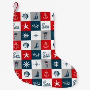 Calcetín Navideño Pequeño Diseño de temática náutica
