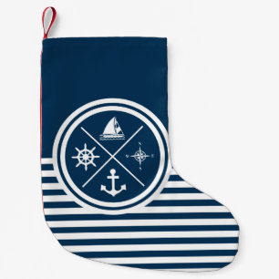 Calcetín Navideño Pequeño Diseño de temática náutica