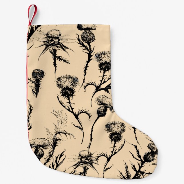 Calcetín Navideño Pequeño diseño floral, decoración casera, decoración gráfi (Anverso)