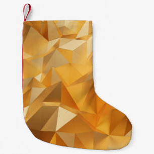 Calcetín Navideño Pequeño Diseño moderno de lujo dorado polígono fondo 3d re