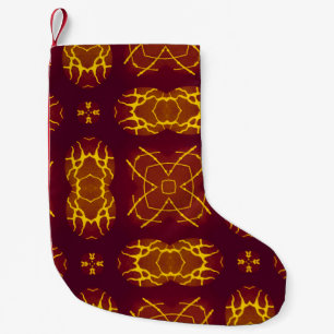 Calcetín Navideño Pequeño Diseño retro de impresión sin foco geométrico. Geo