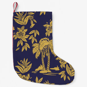 Calcetín Navideño Pequeño Diseño vintage sin inconvenientes con Hawaii, trop