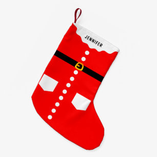 Calcetín Navideño Pequeño Disfraz de Santa Claus divertido personalizado