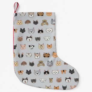 Calcetín Navideño Pequeño Diversión animal: perros gatos mezcla de doodle