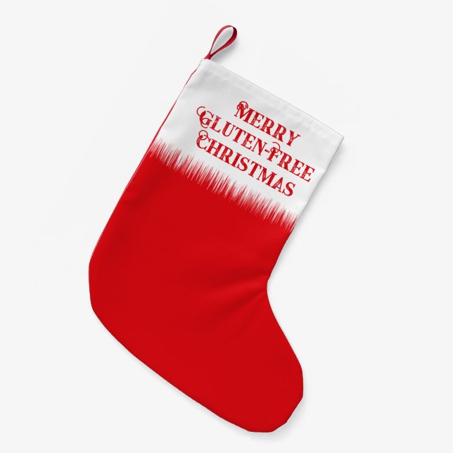 Calcetín Navideño Pequeño Diversión de Merry Gluten Free Navidades (Frente (Colgado))