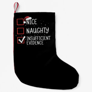 Calcetín Navideño Pequeño Divertida Navidad Bonita Traviesa Evidencia Insufi