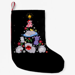 Calcetín Navideño Pequeño Divertido árbol de Navidad Hippo  Navidad Hippop