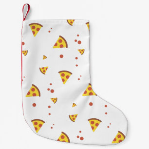 Calcetín Navideño Pequeño Divertido patrón minimalista de pizza de pepperoni