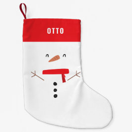 Calcetín Navideño Pequeño divertido y festivo muñeco de nieve lindo y person