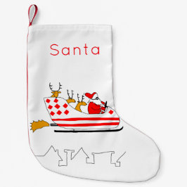 Calcetín Navideño Pequeño Divertidos Santa y Navidades de trineo de renos