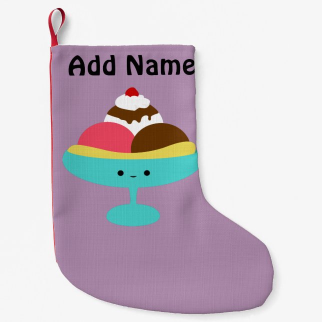 Calcetín Navideño Pequeño Dividir banana (Anverso)