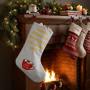 Calcetín Navideño Pequeño Diviértete con Hot Cocoa & Holiday Cheer Festivo N