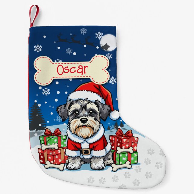 Calcetín Navideño Pequeño Doggie Christmas Stocking (Anverso)