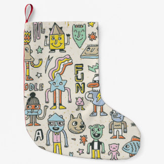 Calcetín Navideño Pequeño Doodles Wacky: Conjunto de caracteres de época